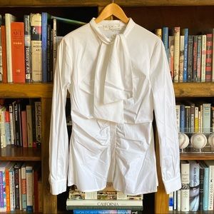 😎 White Button Down with Neck Tie Detail 😎